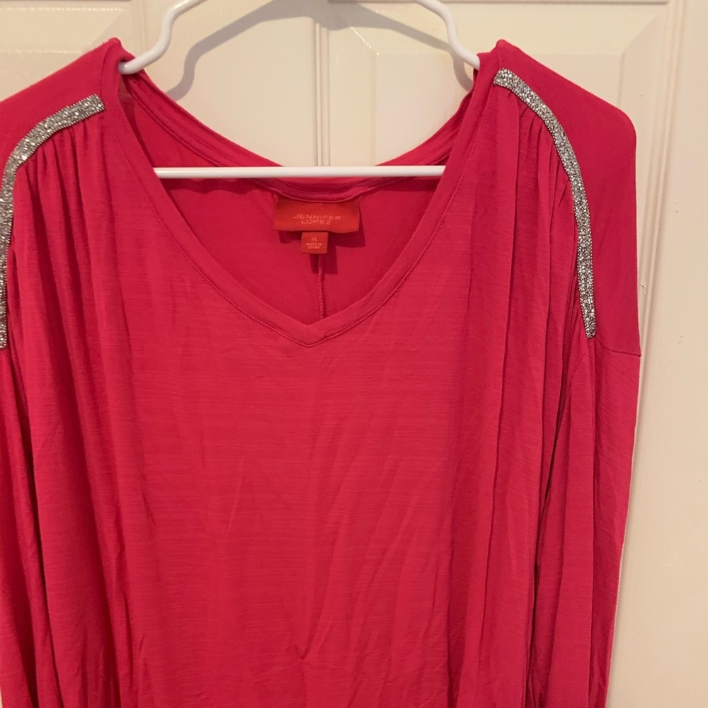 J. Lo Embellished Long Sleeve Tee